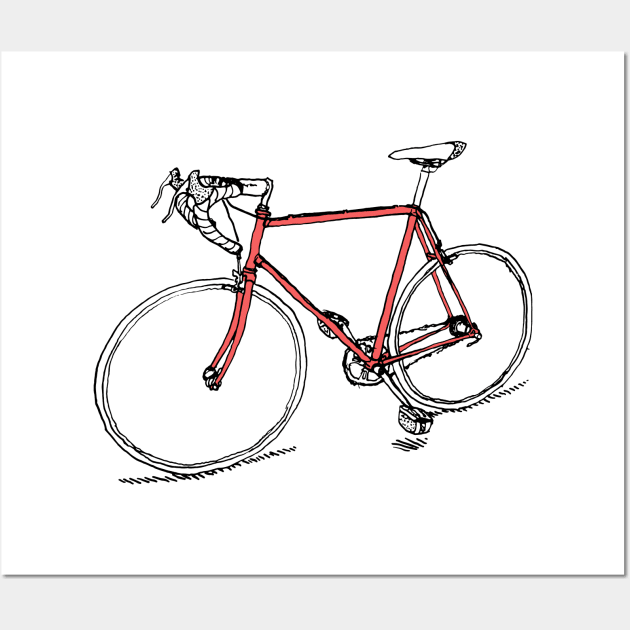 Red Bike Wall Art by nathanaelscheffler